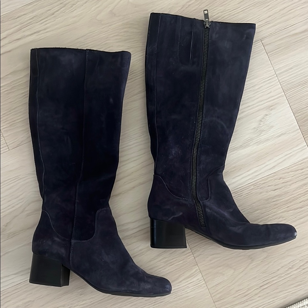 Born Black Heeled Boots with Chunky Block Heel